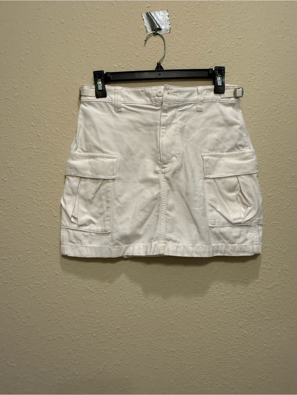 TNA White Cargo Pocket Mini Skirt